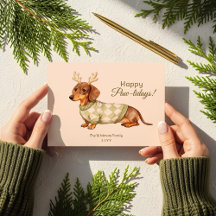 Foto de Dachshund com Suéter de Natal Xadrez
