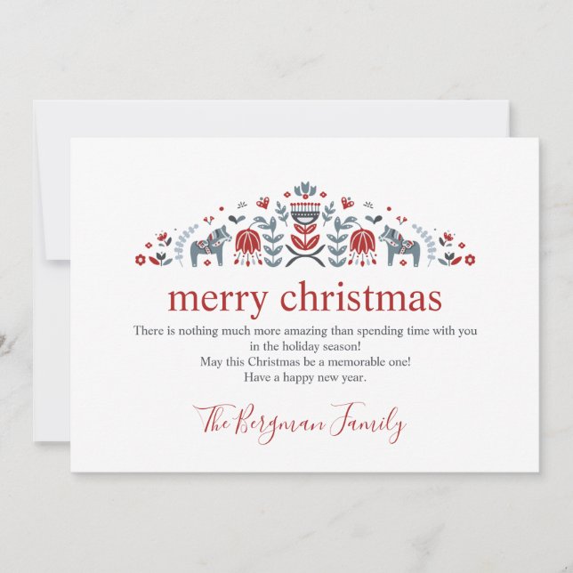 Cartão De Festividades Foto de Dala Horse, do Folheto Escandinavo (Frente)