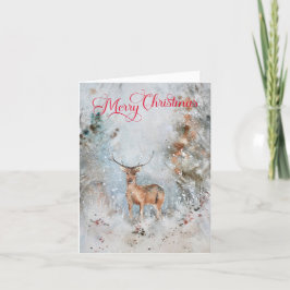 Cartão De Festividades Foto de Deer Rustic Winter Felry Christmas