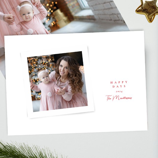 Cartão De Festividades foto de dias felizes vermelhos, na moda, elegante (Criador carregado)