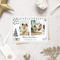 Foto de Doodle Desenhada em Mão Moderna Feliz Nata