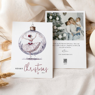 Cartão De Festividades Foto de enfeite de Natal em aquarela