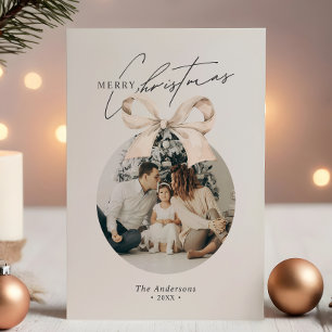 Cartão De Festividades Foto de Enfeite de Natal Minimalista Moderno