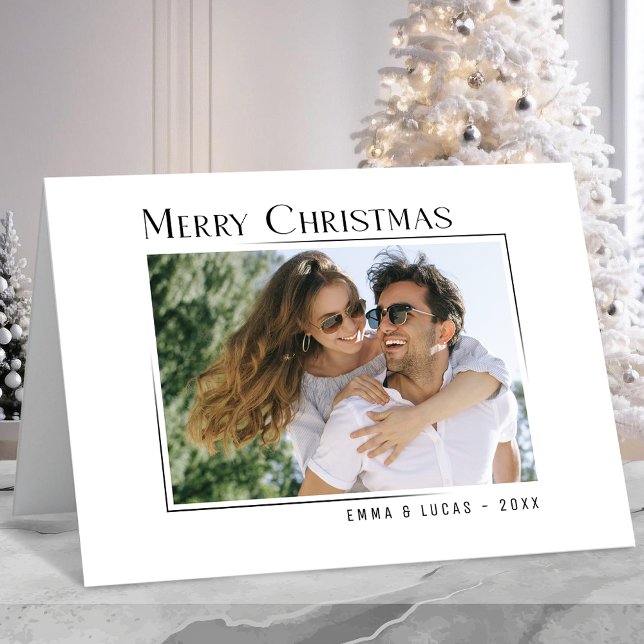 Cartão De Festividades Foto de estilo mínimo moderno único Natal (Available in high quality print or digital download for quick text messaging, email or self print.)