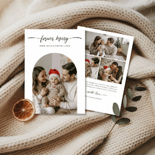 Cartão De Festividades Foto de Família com Bebê para Sempre Feliz Natal