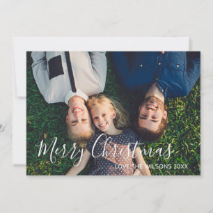 Cartão De Festividades Foto de Família com Roteiro de Feliz Natal