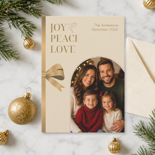 Cartão De Festividades Foto de família cristã de Natal elegante