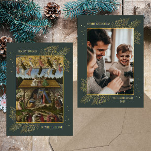 Cartão De Festividades Foto de Família da Natividade do Natal Católico Cr