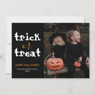 Cartão De Festividades Foto de Família de Halloween Chic e Moderna