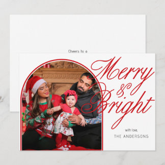 Cartão De Festividades Foto de Família de Natal Alegre e Brilhante