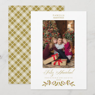 Cartão De Festividades Foto de Família de Natal Espanhola Moderna Elegant