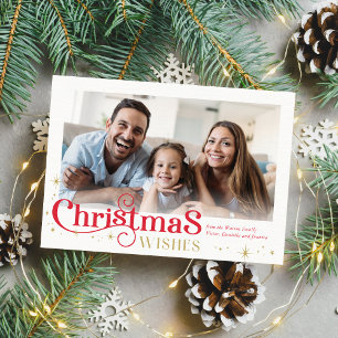 Cartão De Festividades FOTO DE FAMÍLIA DE NATAL tipografia moderna e eleg