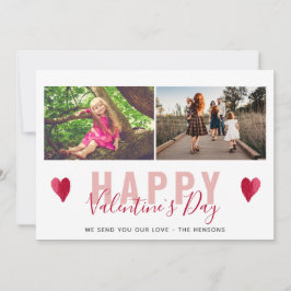 Cartão De Festividades Foto de Família do Dia dos Namorados com Coração V