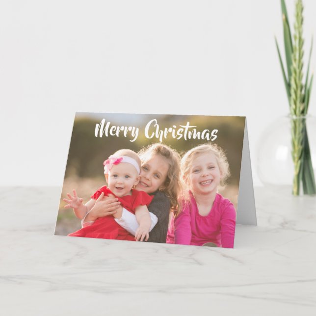 Cartão De Festividades Foto de família do Feliz Natal (Frente)