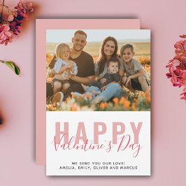 Cartão De Festividades Foto de Família em Dia dos Namorados com Script Ro