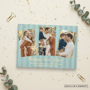 Cartão De Festividades Foto de Família Feliz Ano Novo
