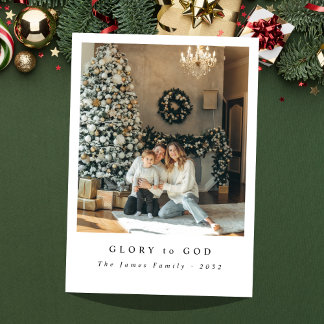 Cartão De Festividades Foto de família minimalista Glória Religiosa a Deu