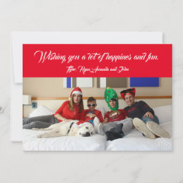 Cartão De Festividades Foto de família moderna de Natal Feriado Vermelho
