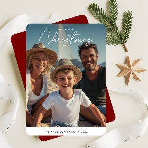 Cartão De Festividades Foto de família náutica de Natal com crianças na p