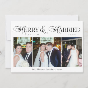 Cartão De Festividades Foto de feliz e recém-casados Primeiro Natal