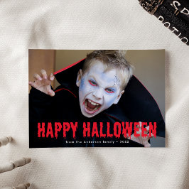 Cartão De Festividades Foto de Feliz Halloween com Sangue a Gotejar