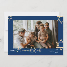 Cartão De Festividades Foto de Feliz Hanukkah da Caligrafia Azul