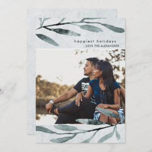 Cartão De Festividades Foto de Feriado Botânico Simples e Moderno