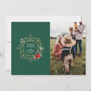 Cartão De Festividades Foto de Feriado da Família Geométrico Wreath Illus