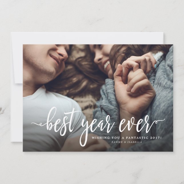 Cartão De Festividades Foto de Feriado do Ano Novo do Melhor Ano (Frente)