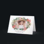 Cartão De Festividades Foto de Feriado Floral Chic Watercolor<br><div class="desc">Faça uma declaração impressionante nesta temporada de festas com este elegante e moderno design de cartões de festas dobrados, com florais de aquarela pintados à mão e galhos que mostram sua foto. Veja o nosso compro para mais peças neste design!</div>