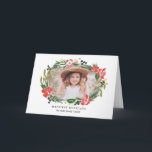 Cartão De Festividades Foto de Feriado Floral Chic Watercolor<br><div class="desc">Faça uma declaração impressionante nesta temporada de festas com este elegante e moderno design de cartões de festas dobrados,  com florais de aquarela pintados à mão e galhos que mostram sua foto. Veja o nosso compro para mais peças neste design!</div>