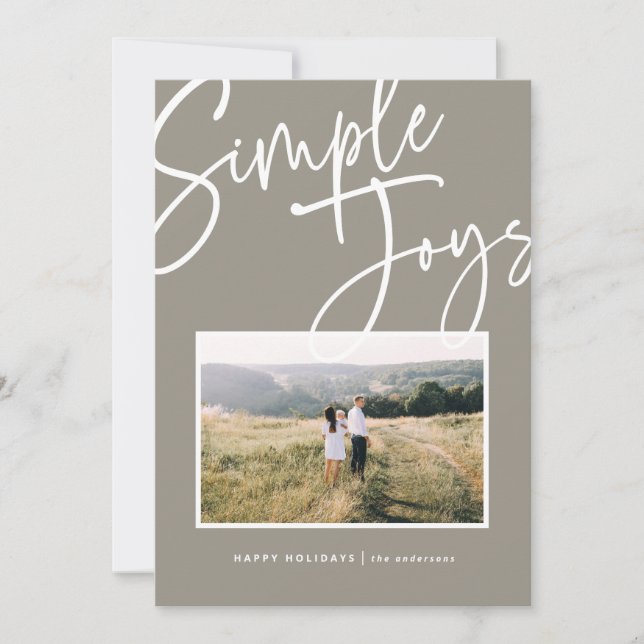 Cartão De Festividades Foto de feriado moderna e elegante (Frente)