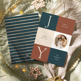 Cartão De Festividades Foto de Feriado Neutro de JOY do bloco de cores