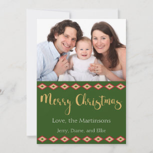 Cartão De Festividades Foto de Feriado Personalizado de Natal Rustic Wood