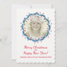 Cartão De Festividades Foto de Feriado Russo de Natal Pine e Berry