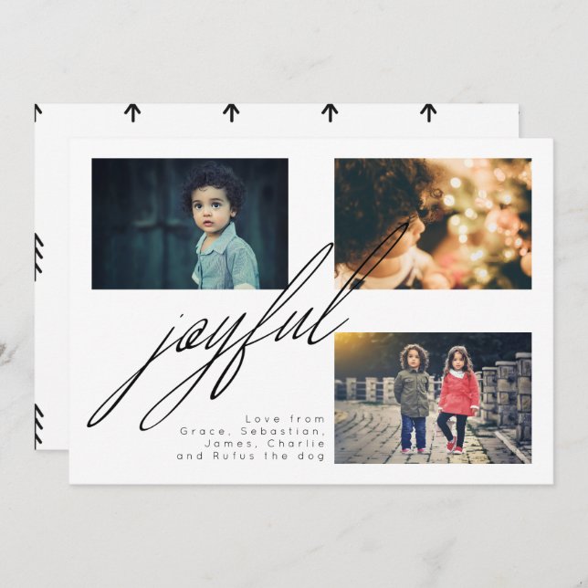 Cartão De Festividades Foto de Feriado Simples Personalizada (Frente/Verso)