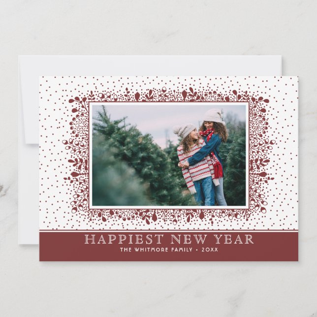 Cartão De Festividades Foto de Feriados de inverno em filiais congeladas (Frente)