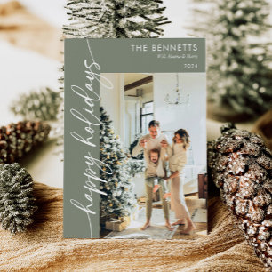 Cartão De Festividades Foto de feriados felizes com script minimalista mo