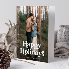 Cartão De Festividades Foto de feriados felizes com tipografia retrô