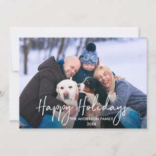 Cartão De Festividades Foto de Feriados Felizes de Script Manuscrito