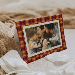 Cartão De Festividades Foto de feriados felizes do Meio século Retro<br><div class="desc">Um padrão moderno de meio século e uma vibração de 50 para esta coleção de cartões de natal. Você também pode mudar facilmente a cor da fonte para seu gosto.</div>
