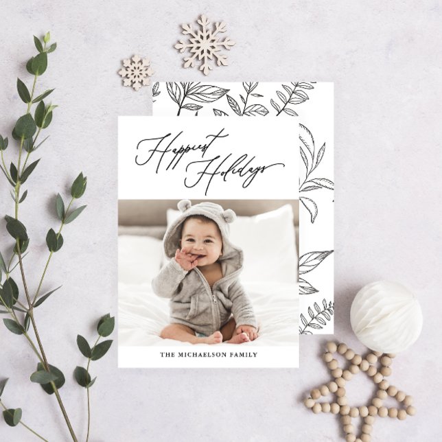 Cartão De Festividades Foto de Feriados Mais Felizes, Brancos e Pretos (Criador carregado)