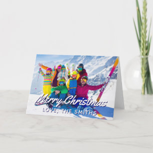 Cartão De Festividades Foto de Férias de Inverno da Família Feliz Natal