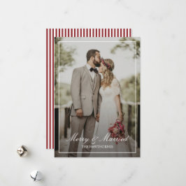 Cartão De Festividades Foto de Férias Elegante e Feliz Casamento