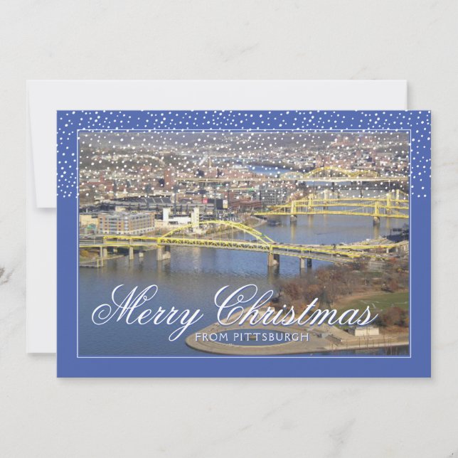 Cartão De Festividades FOTO DE FÉRIAS | Feliz Natal de Pittsburgh (Frente)