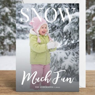 Cartão De Festividades Foto de Férias Minimalista Muito Neve 