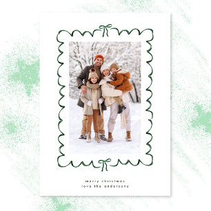 Cartão De Festividades Foto de Fita de Natal Moderno