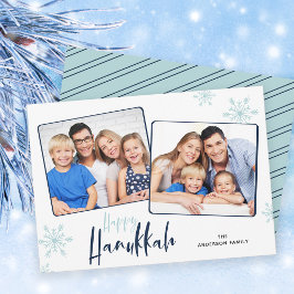 Cartão De Festividades Foto de Flocos de Neve Feliz Hanukkah