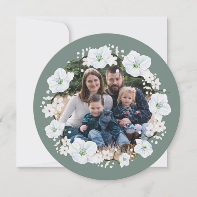 Cartão De Festividades Foto de Flor de Maçã Branca do Rosh Hashanah (Frente)