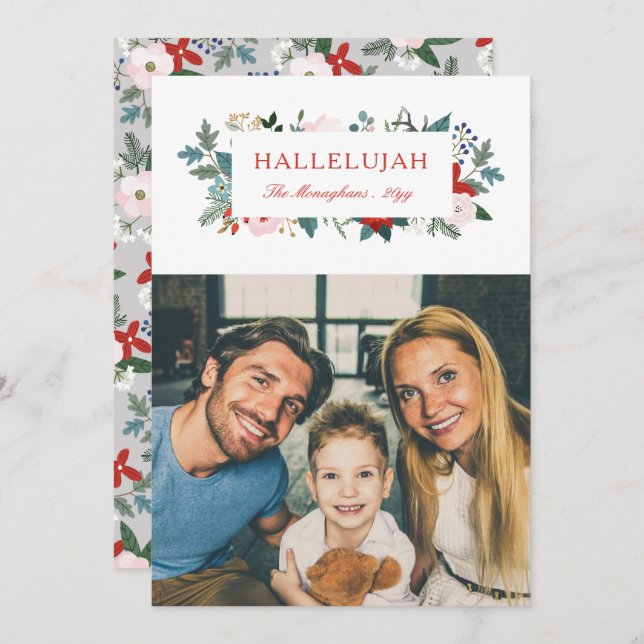 Cartão De Festividades Foto de Florais Festivos (Frente/Verso)